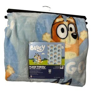 Bluey & Bingo Plush Throw Blanket - Measures 50 X 70 Inches - Kids Blue - Bluey